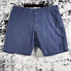 J Crew‎ Gramercy Shorts Mens Size 38W Navy Blue Linen Blend Preppy Boat